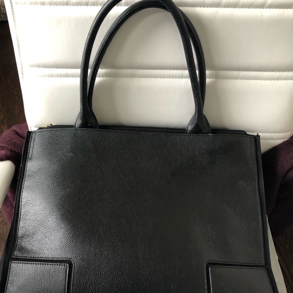 Tory Burch black leather briefcase
